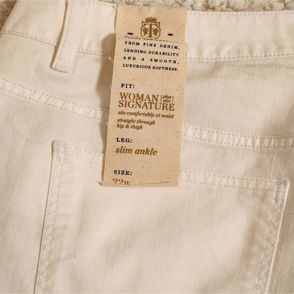 Talbots Signature W slim stretch‎ ankle white denim jeans plus size 20 22 new!!! - Picture 4 of 12